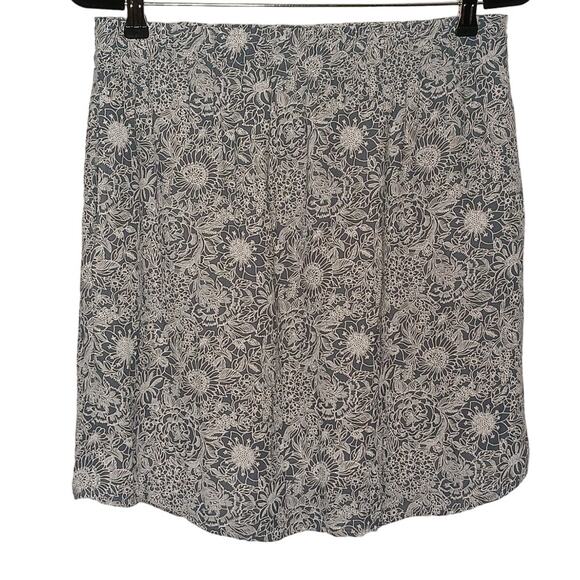 Loft Knee Length Floral Paisley Sewn in Slip Sheer Elastic Waist Skirt Medium - Picture 1 of 8